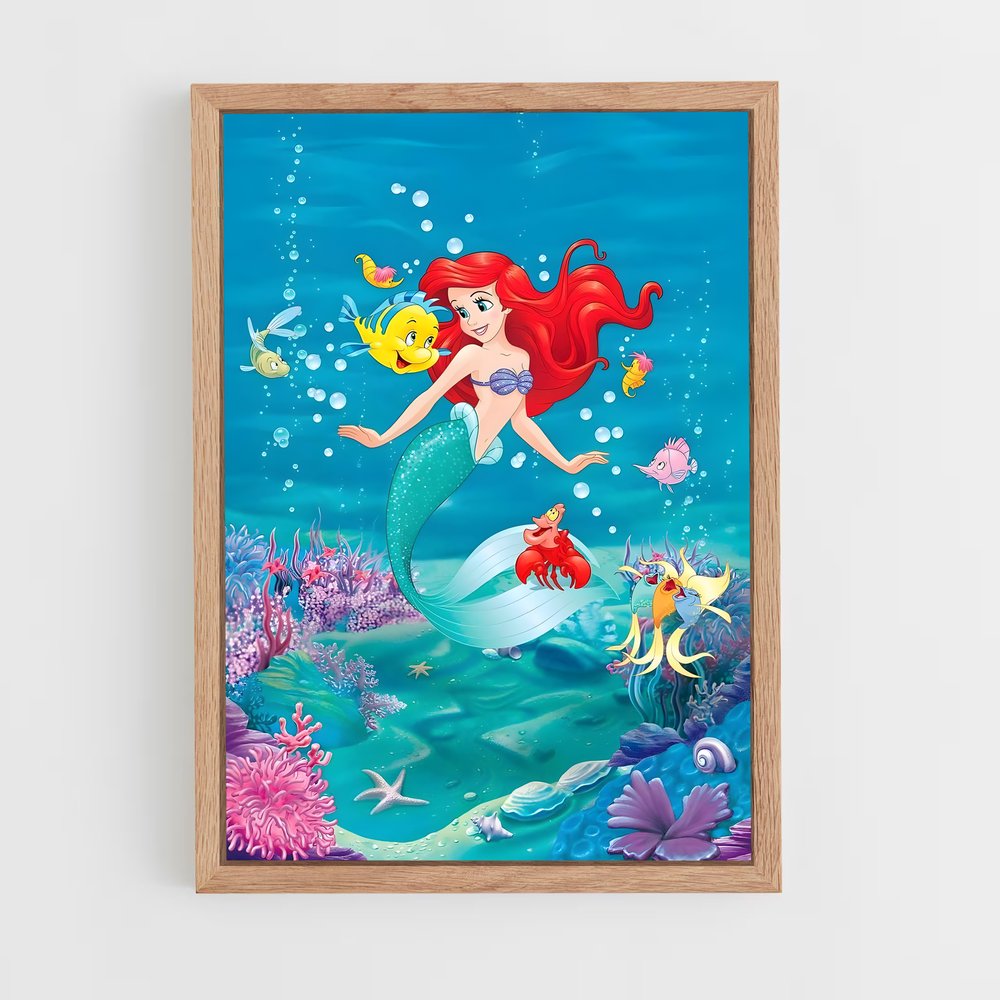 little-mermaid-4 cadre Bois clair