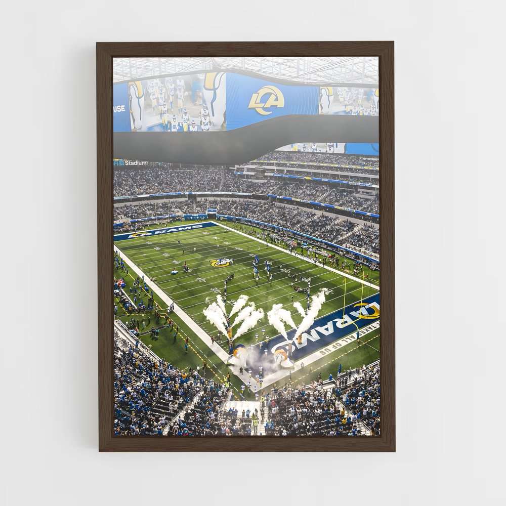 los-angeles-rams-16 cadre Bois foncé
