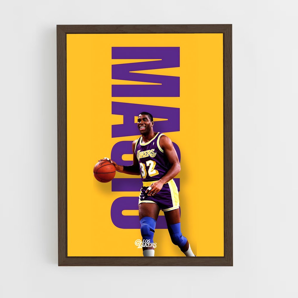 magic-johnson-12 cadre Bois foncé
