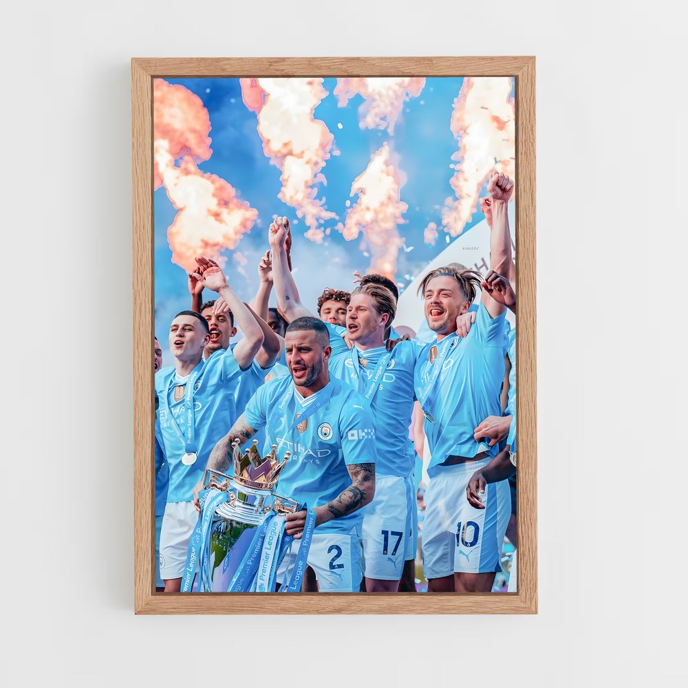 manchester-city-4 cadre Bois clair