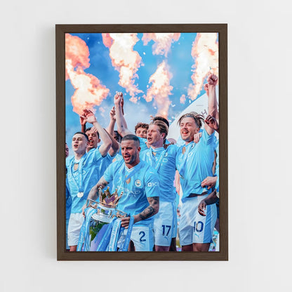 manchester-city-4 cadre Bois foncé