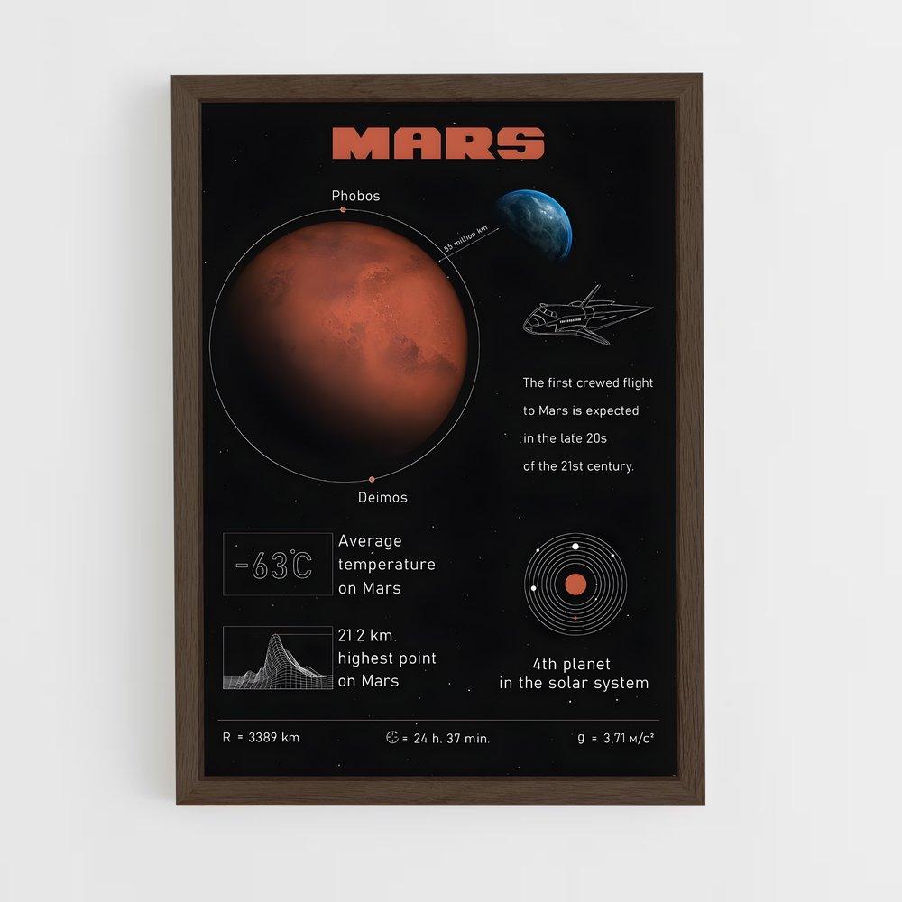 mars-2 cadre Bois foncé