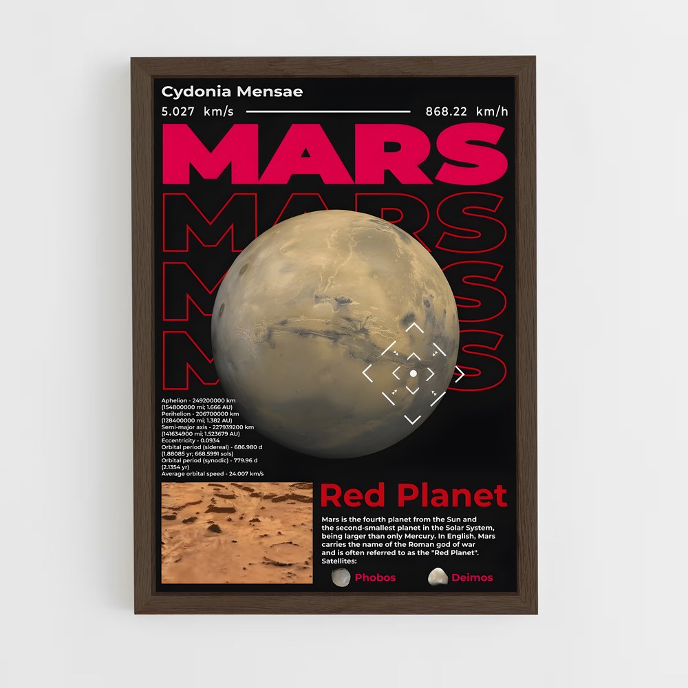 mars-4 cadre Bois foncé