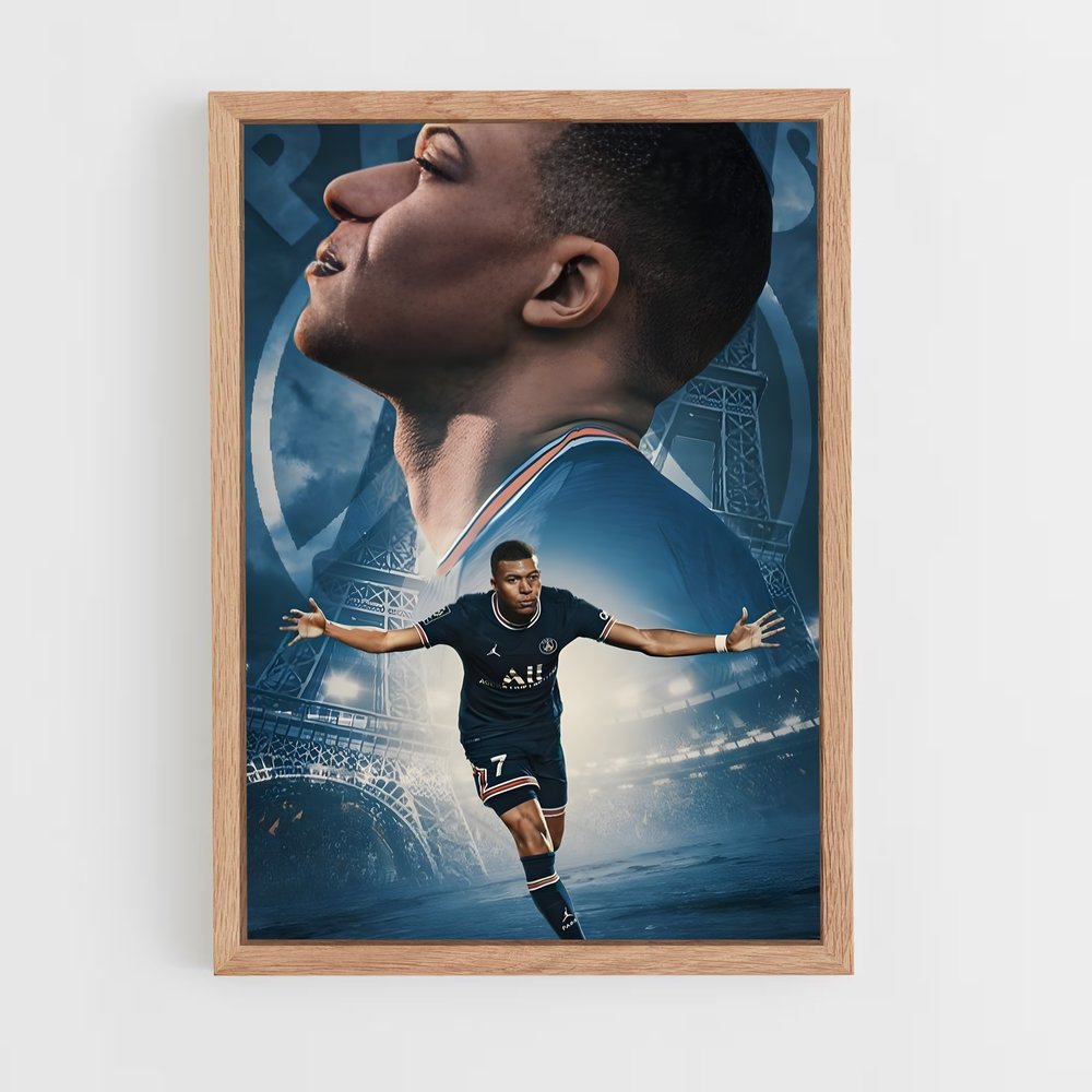 mbappe-1 cadre Bois clair