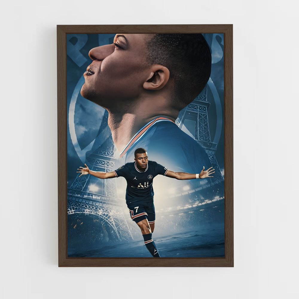 mbappe-1 cadre Bois foncé