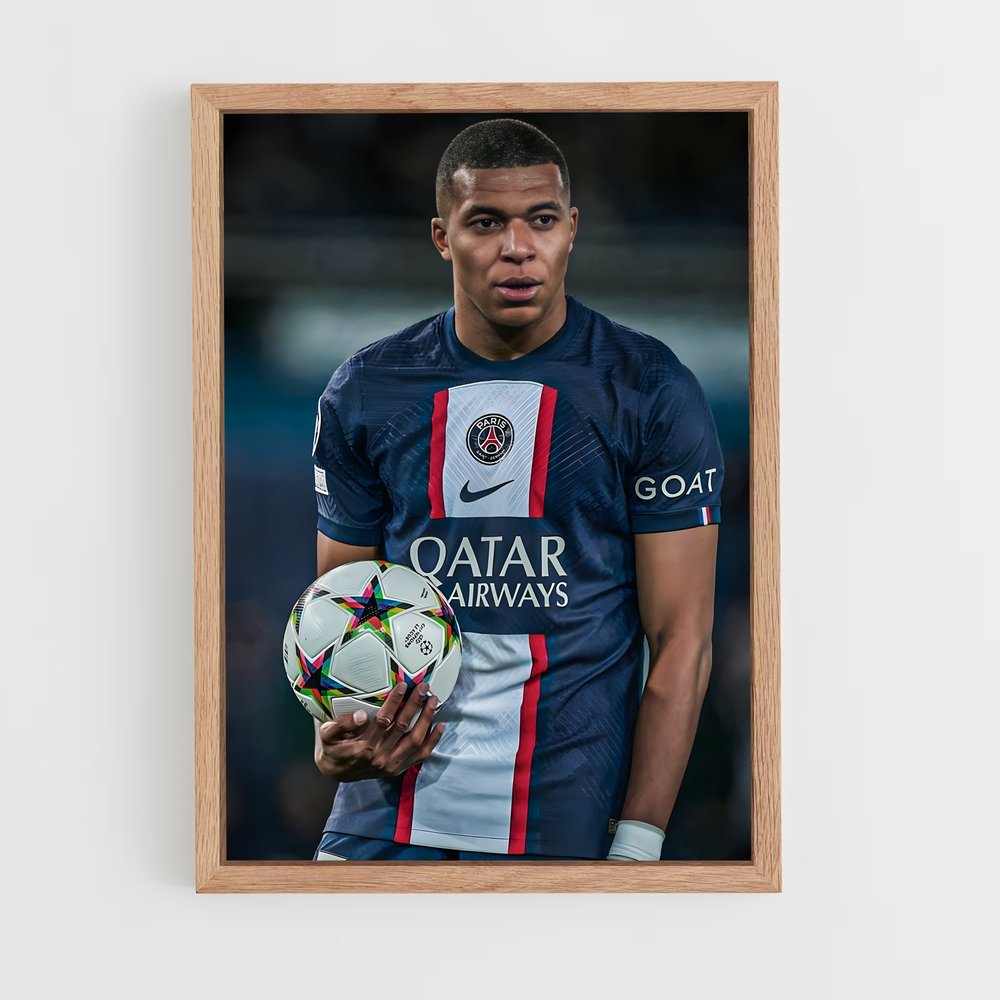 mbappe-7 cadre Bois clair