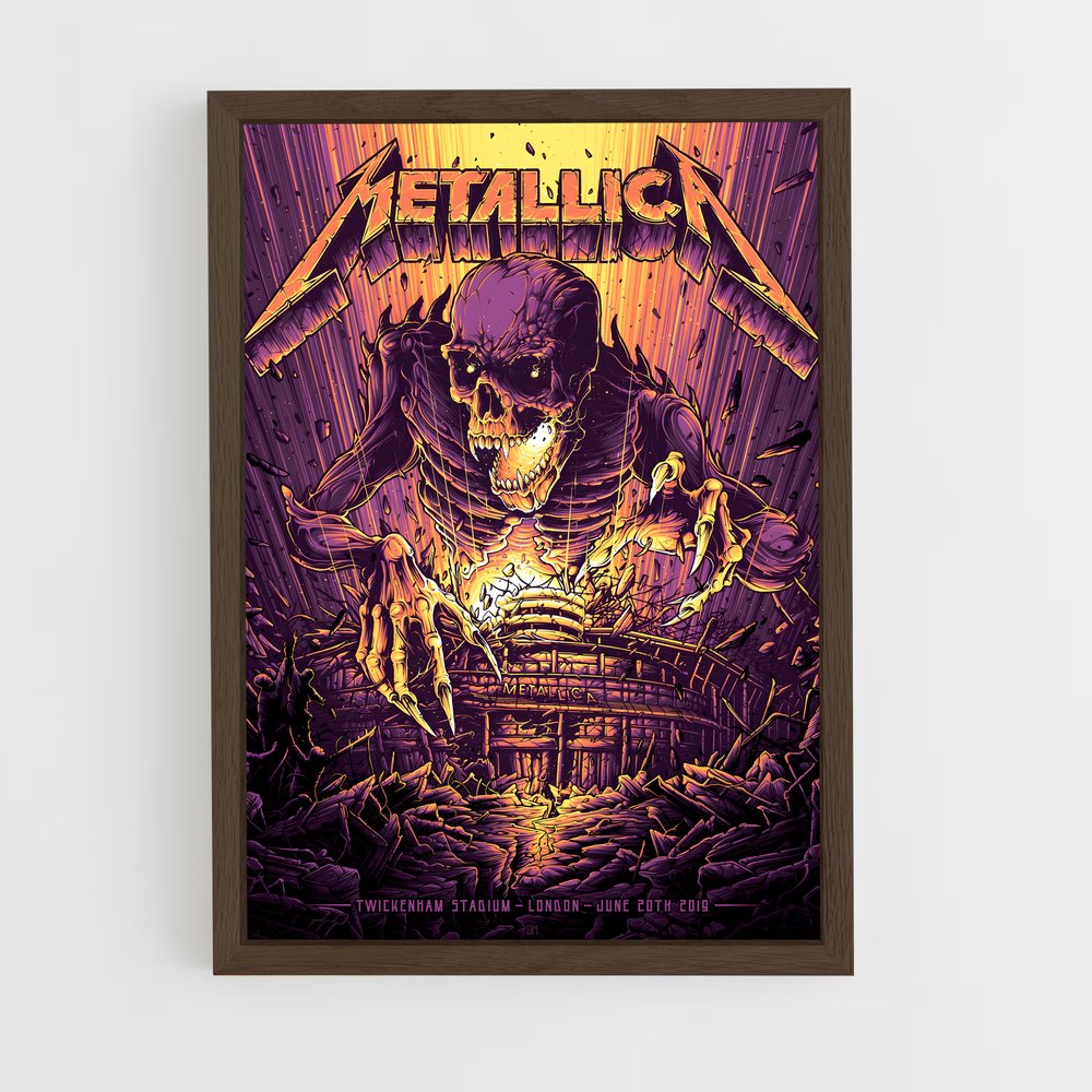 metallica-12 cadre Bois foncé