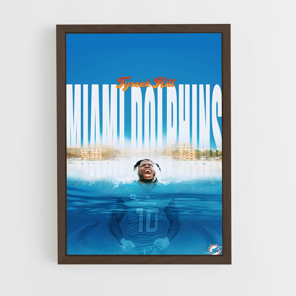 miami-dolphins-16 cadre Bois foncé