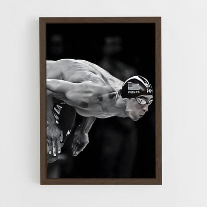 michael-phelps-3 cadre Bois foncé