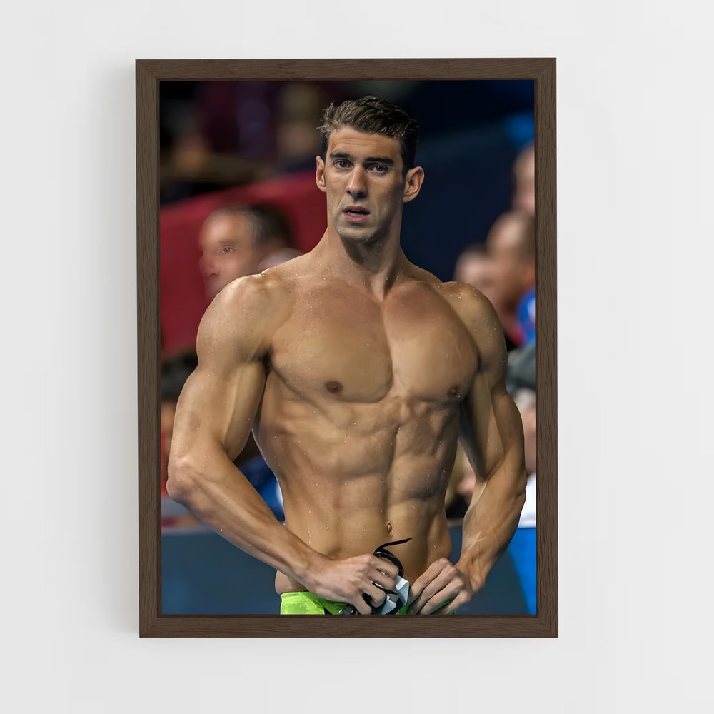 michael-phelps-5 cadre Bois foncé
