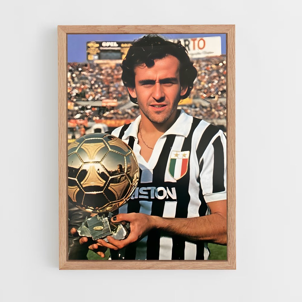 michel-platini-3 cadre Bois clair