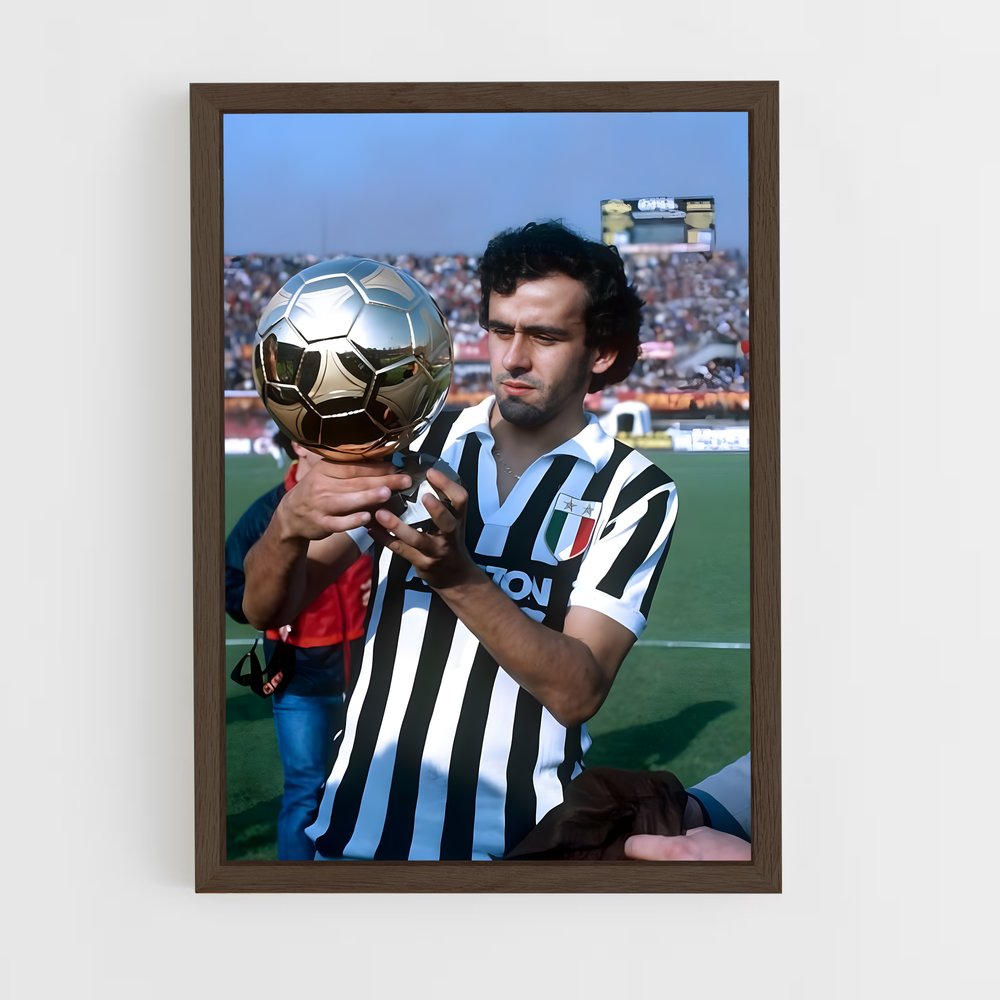 michel-platini-7 cadre Bois foncé