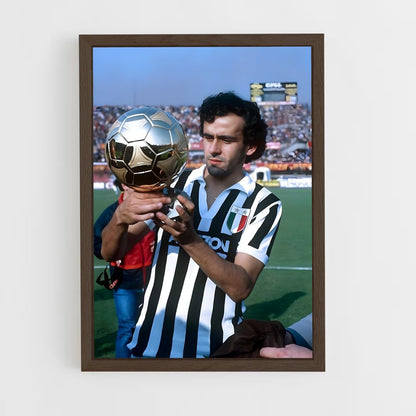 michel-platini-7 cadre Bois foncé