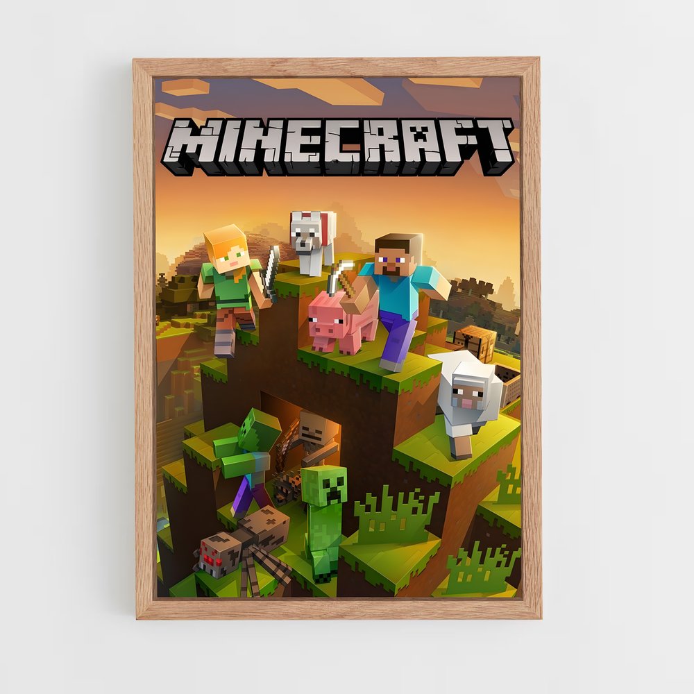 minecraft-10 cadre Bois clair