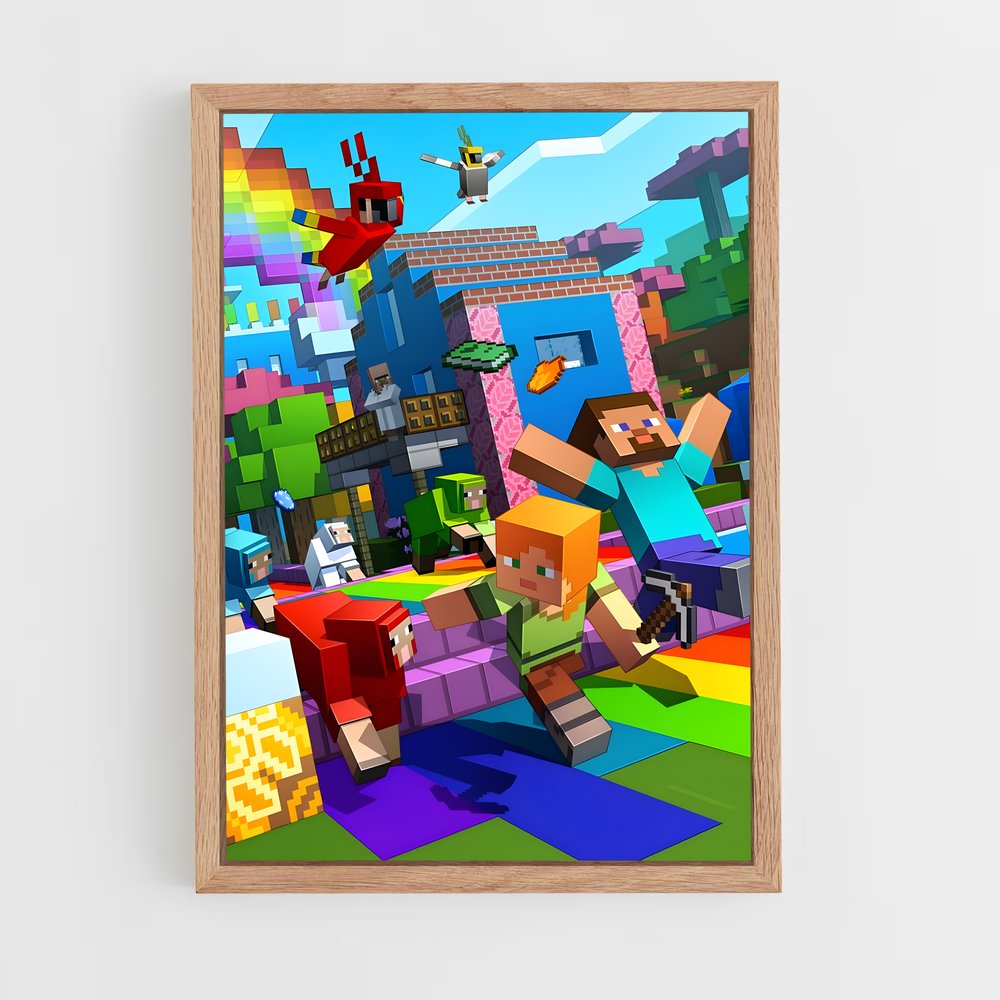 minecraft-9 cadre Bois clair
