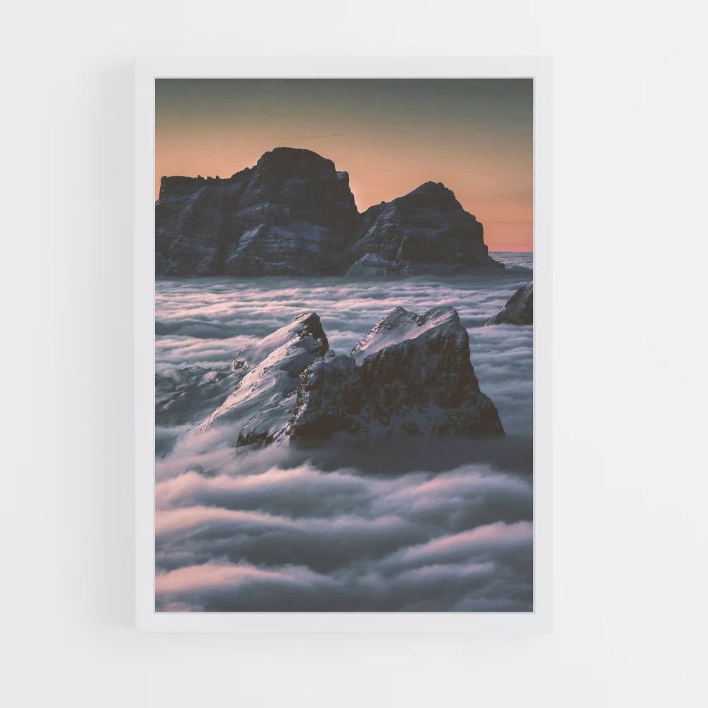 Poster Montagne Nuages