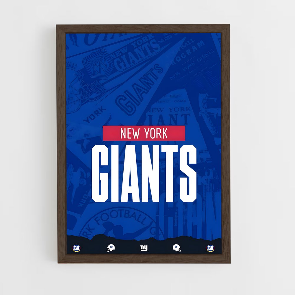 new-york-giants-13 cadre Bois foncé