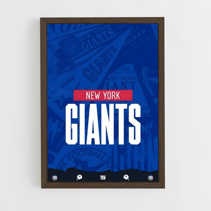 new-york-giants-13 cadre Bois foncé