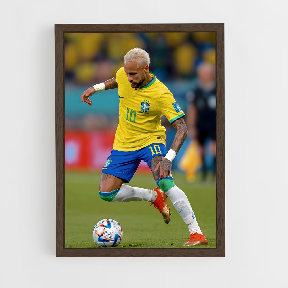 neymar-1 cadre Bois foncé