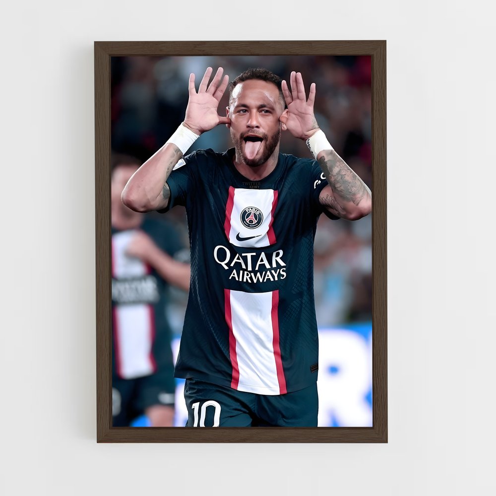 neymar-3 cadre Bois foncé