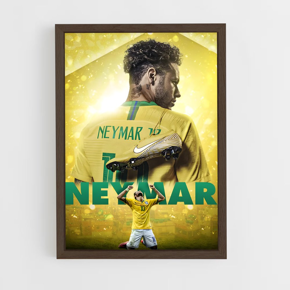 neymar-4 cadre Bois foncé