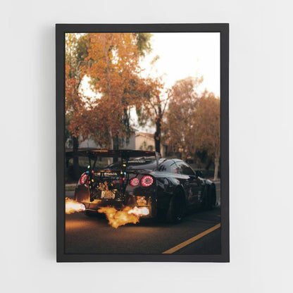 Poster Nissan GTR Flammes