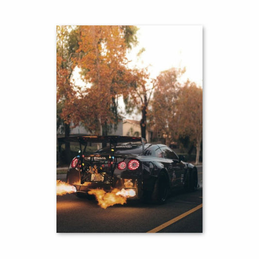 Poster Nissan GTR Flammes