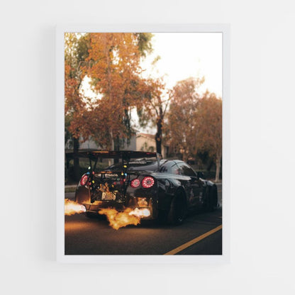 Poster Nissan GTR Flammes