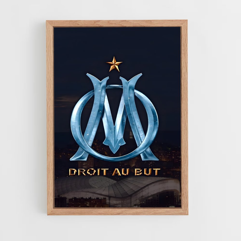 olympique-de-marseille-1 cadre Bois clair