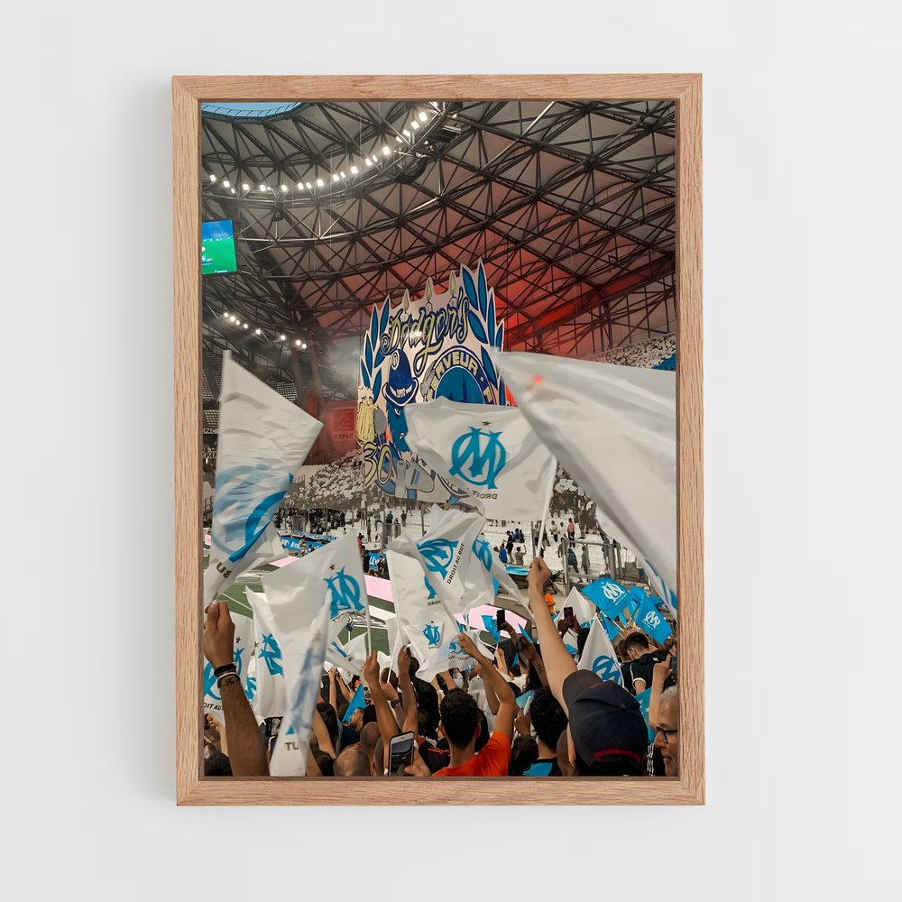 olympique-de-marseille-7 cadre Bois clair
