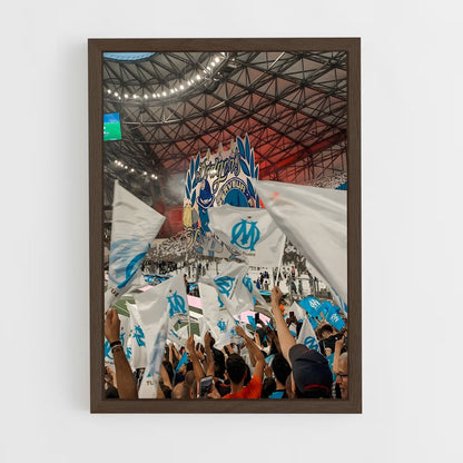 olympique-de-marseille-7 cadre Bois foncé