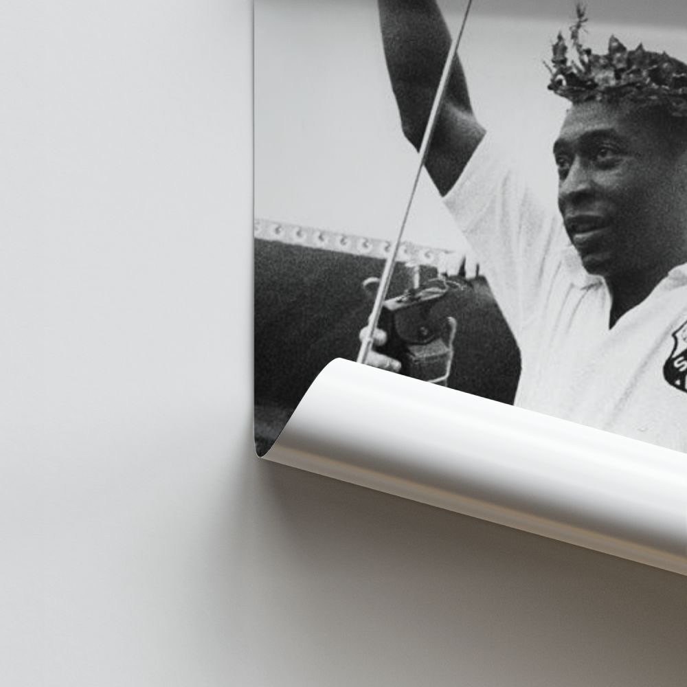 Poster Pelé Noir et Blanc