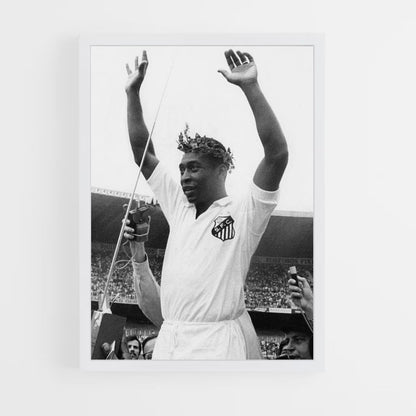 Poster Pelé Noir et Blanc