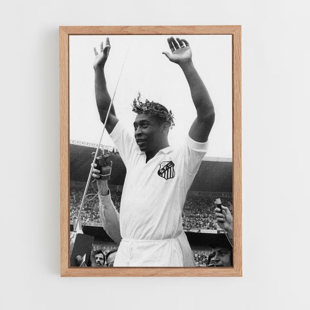 Poster Pelé Noir et Blanc