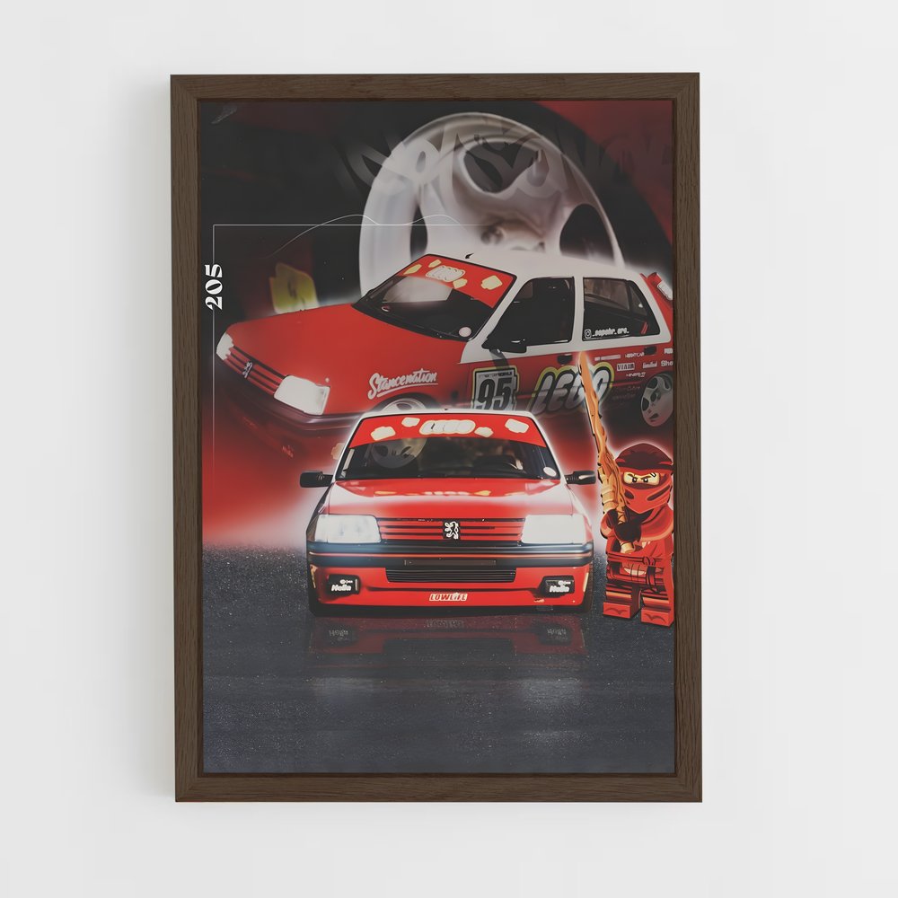 peugeot-4 cadre Bois foncé