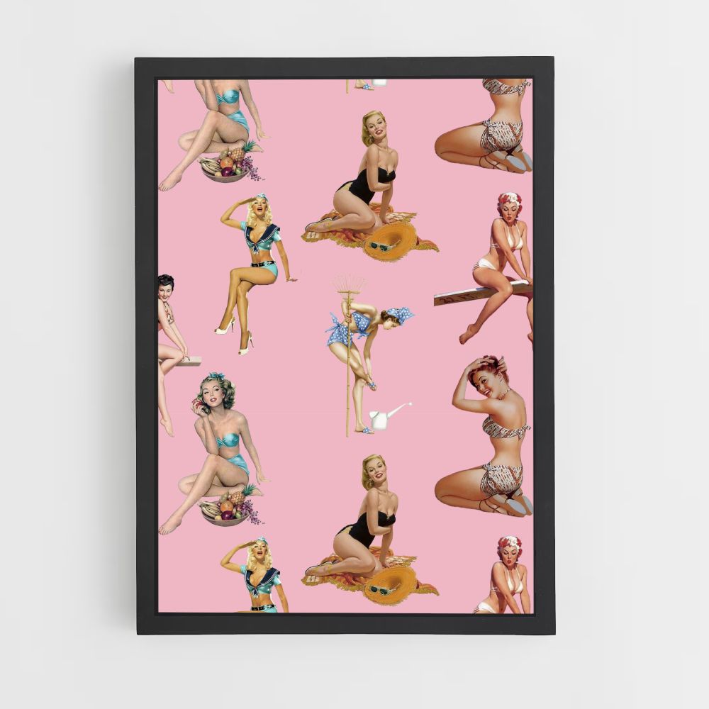 Poster Rose Pin Up