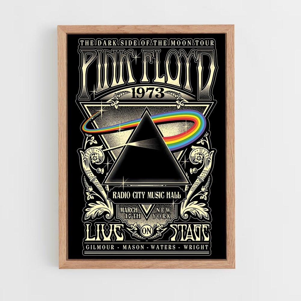 pink-floyd-1 cadre Bois clair