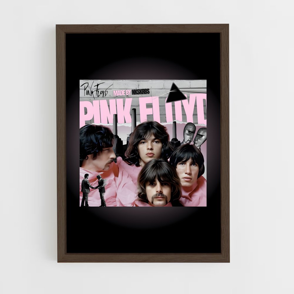 pink-floyd-7 cadre Bois foncé