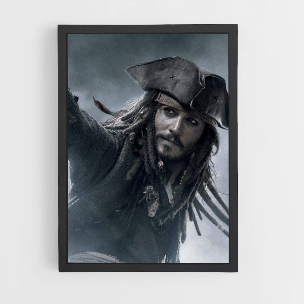 Poster Jack Sparrow Gris