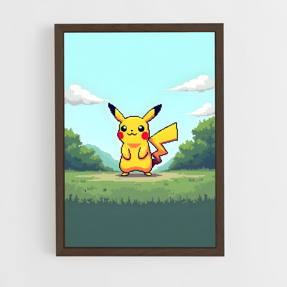 pokemon-24 cadre Bois foncé