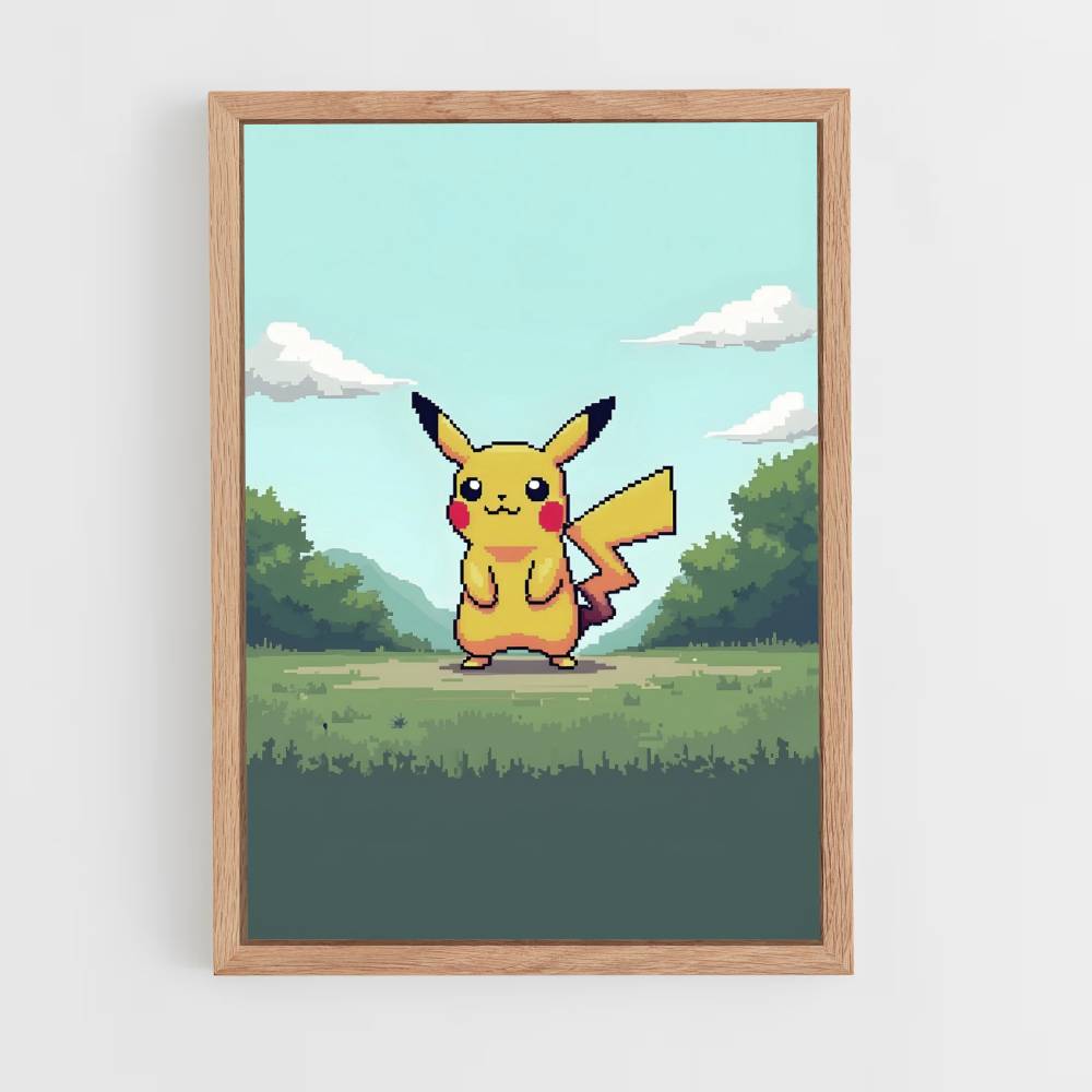 Poster Pixel Art Pikachu