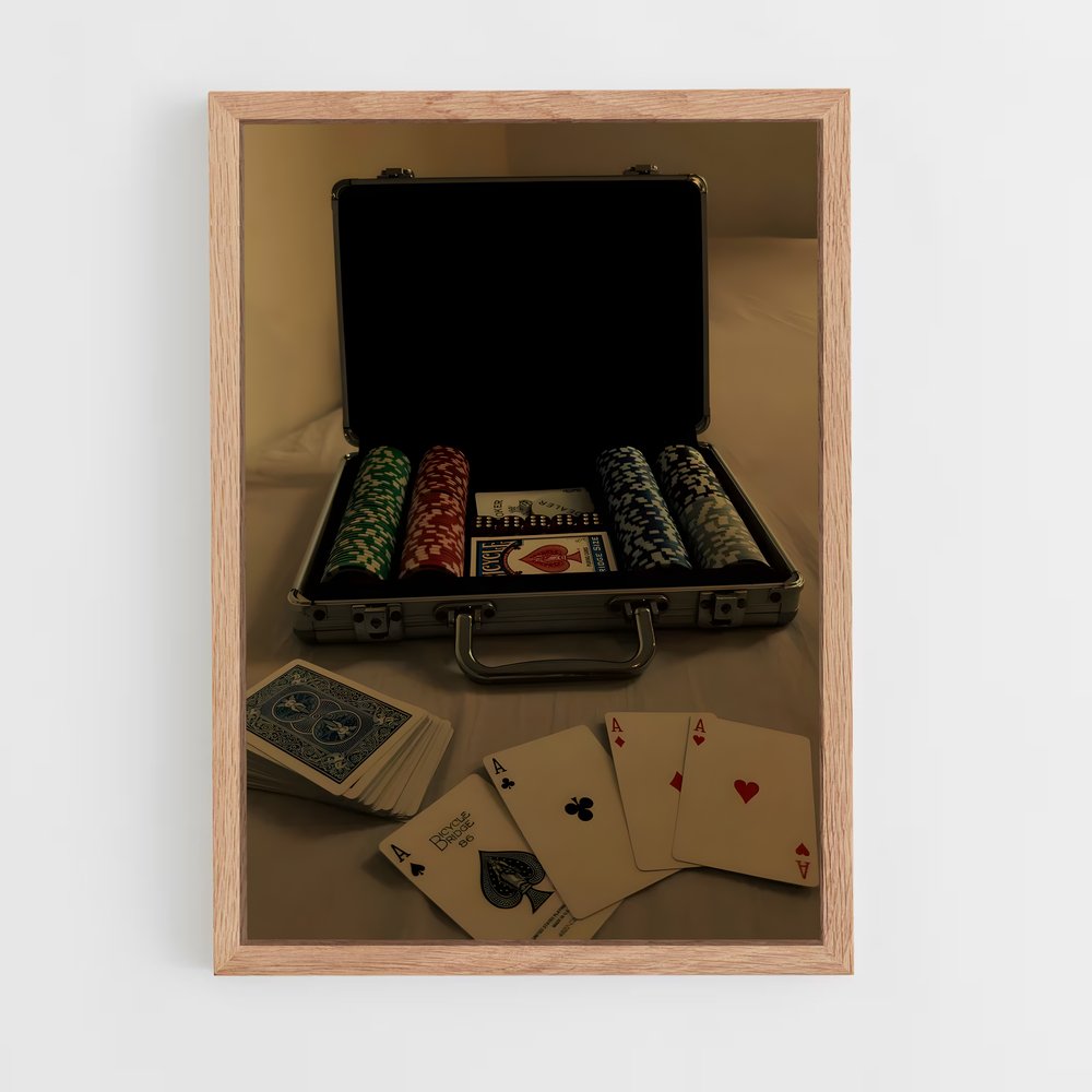 poker-5 cadre Bois clair