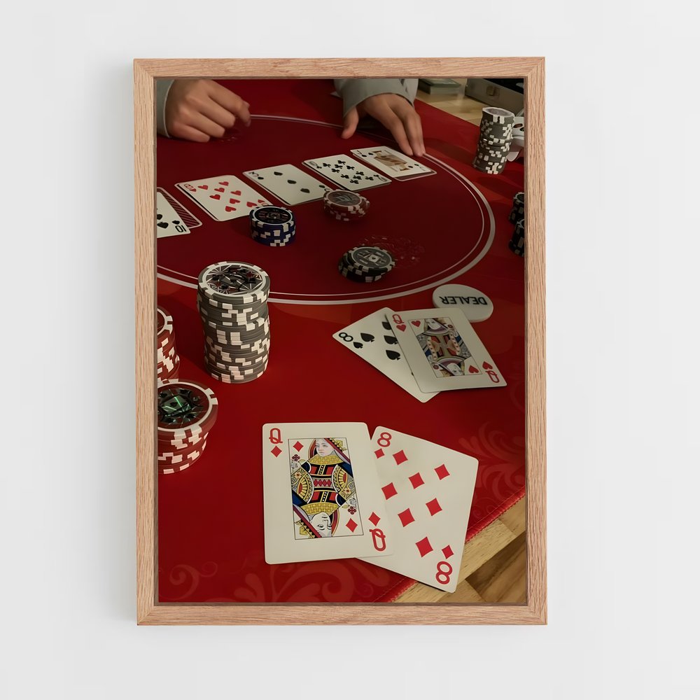 poker-8 cadre Bois clair
