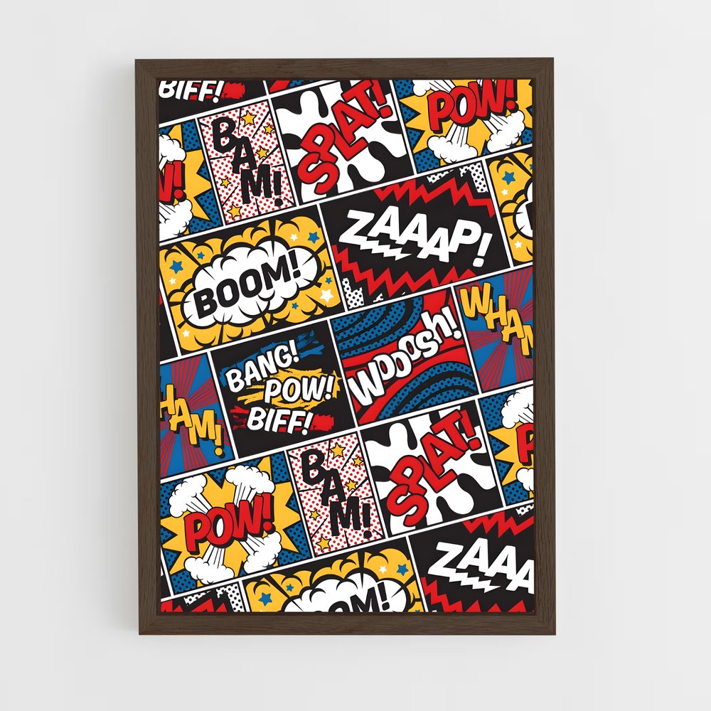 pop-art-4 cadre Bois foncé