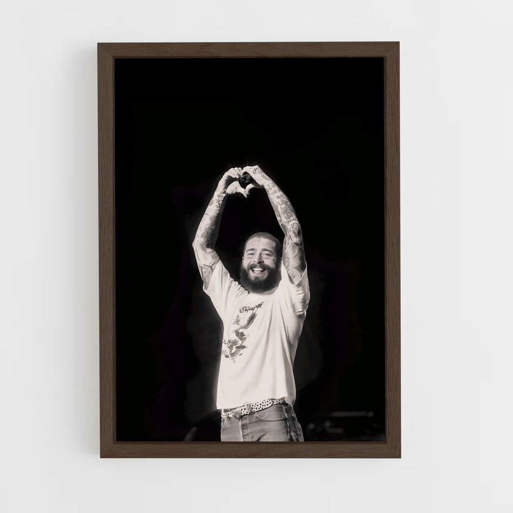 post-malone-16 cadre Bois foncé