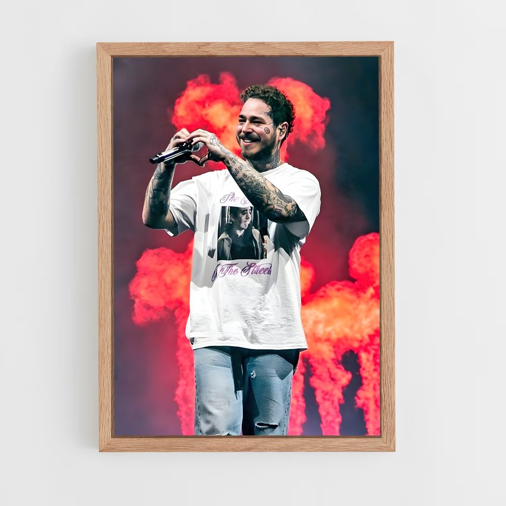 post-malone-9 cadre Bois clair