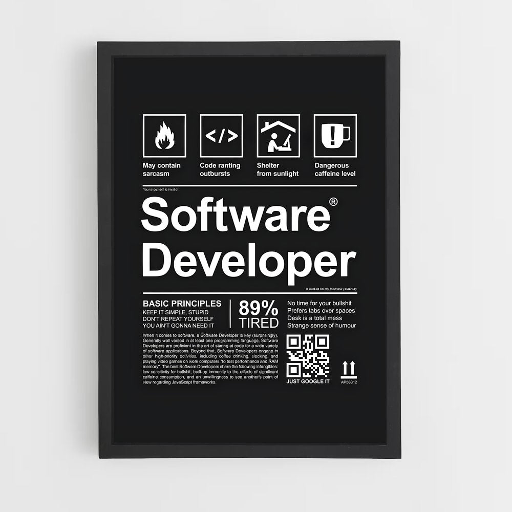 programmer-1 cadre Noir