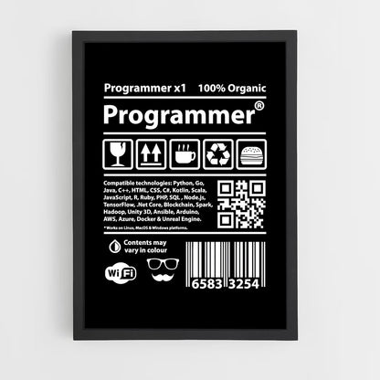 programmer-13 cadre Noir