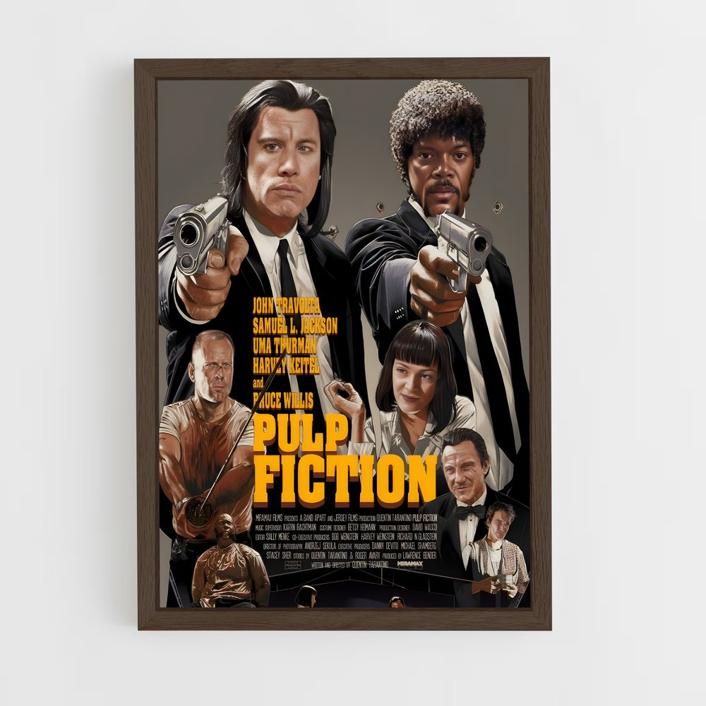 pulp-fiction-3 cadre Bois foncé