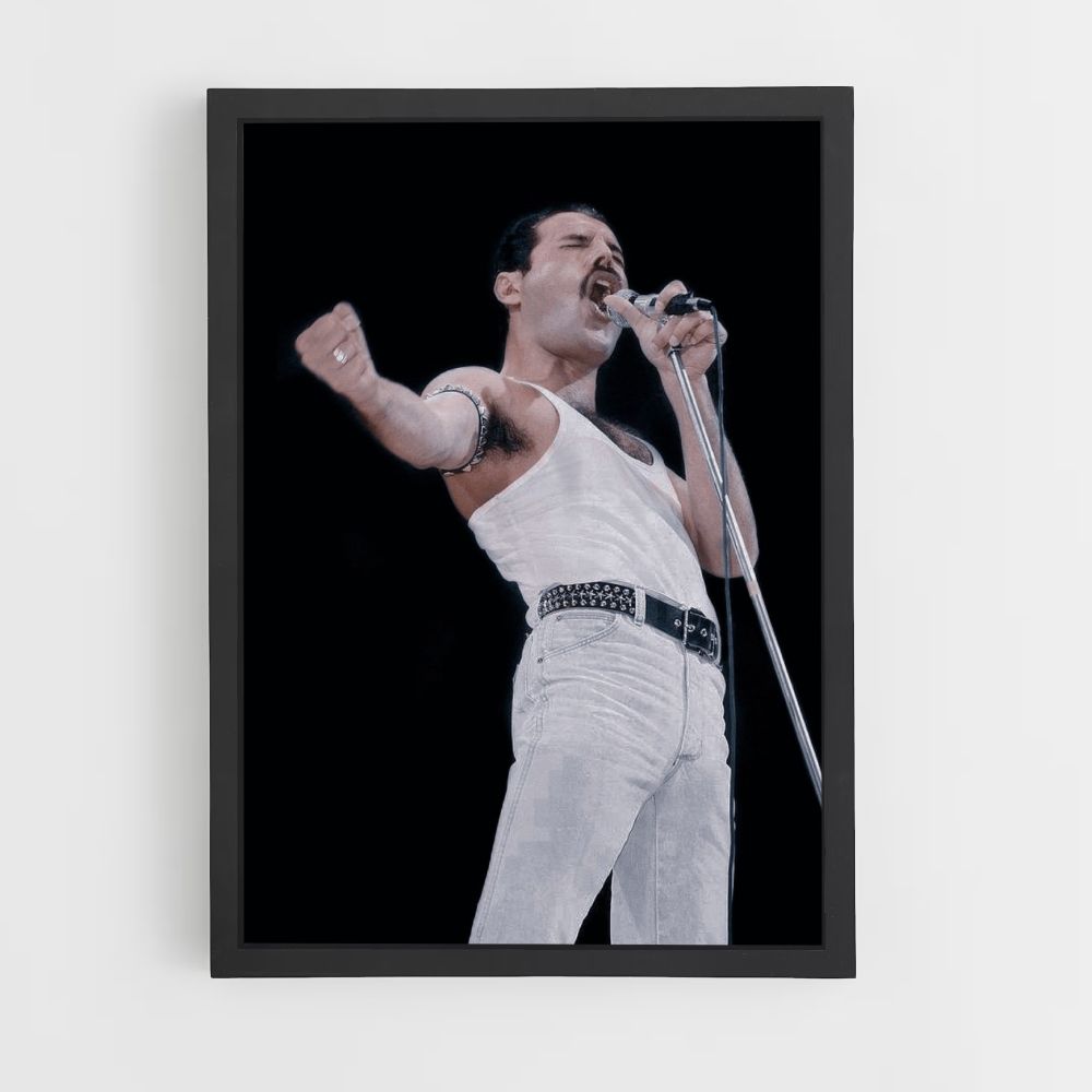 Poster Freddy Mercury Chante